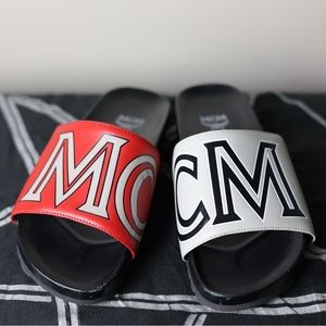 MCM Leather Slides